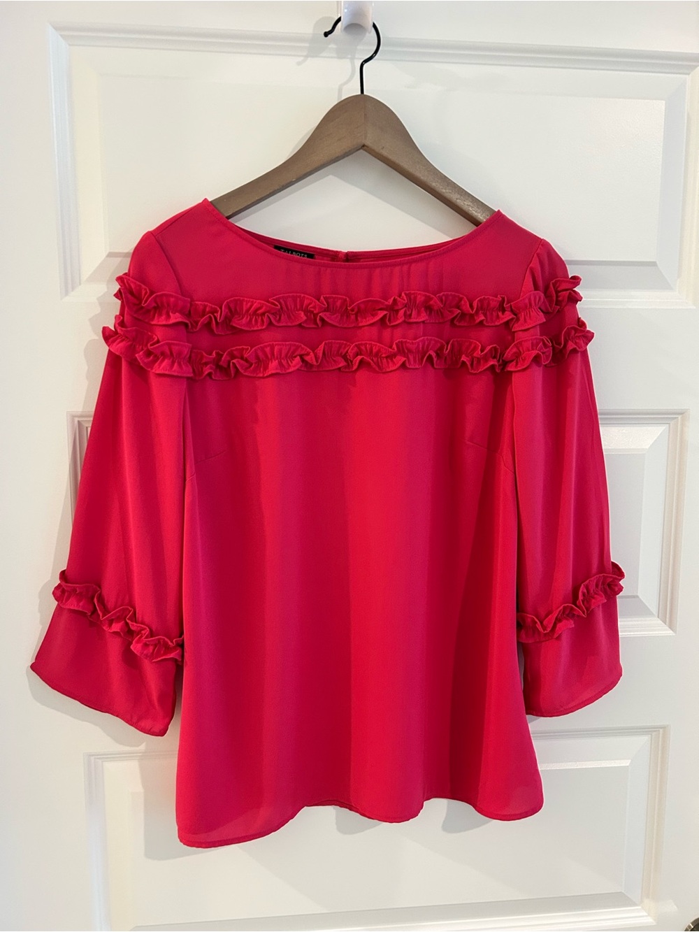 Talbots Ruffle Blouse Pink Size MP Petite